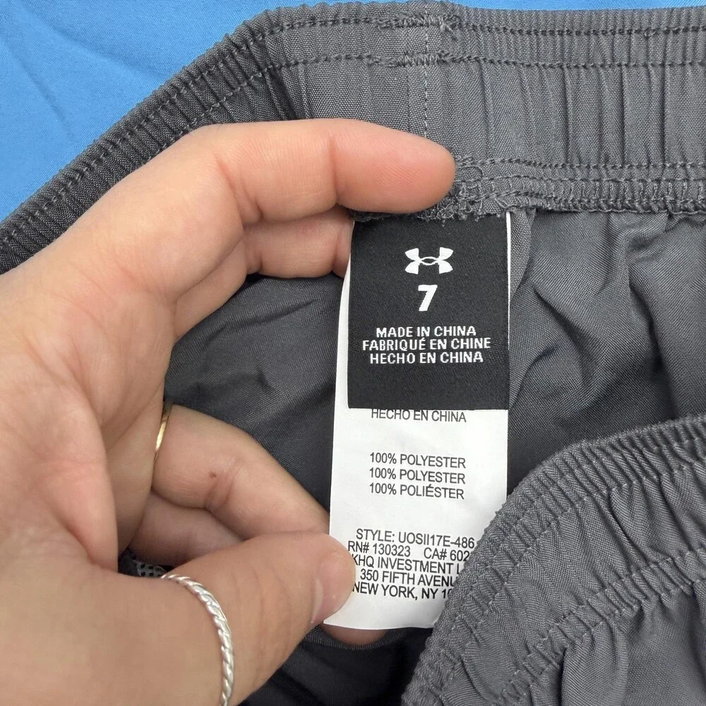 Under Armour Shirt Shorts Set Boys 7 Blue Gray Collared Button 2 Piece Outfit
